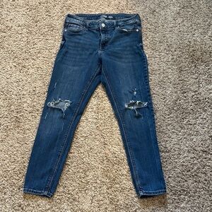 Old Navy Women's Distressed Dark Blue Skinny Jeans
